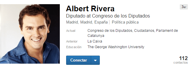 Albert Rivera político en LinkedIn